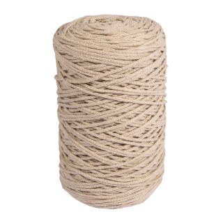 Braidy Recycling Garn, geflochten, 2mm ø, ca. 250m, Knäuel 250g, sand