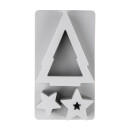 Silikon Gießform Teelichtbaum und Sterne 14,5x26x4cm, 3 Formen