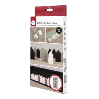 Silikon Gießform Mini Nordic Häuser 14,5x26x1,5cm 12 Formen