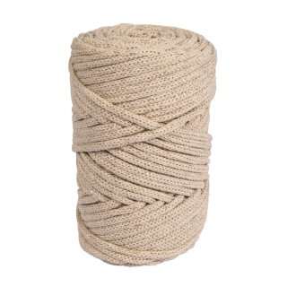 Braidy Recycling Garn m.Goldfaden, 4mm ø, geflochten, ca. 58m, Knäuel 250g, sand