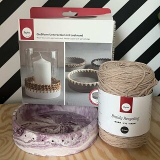 Silikon Gießform Untersetzer mit Lochrand + Braidy Garn SET Ani 2